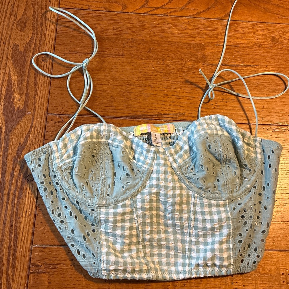 Urban Outfitters Blue/green and White Gingham Top